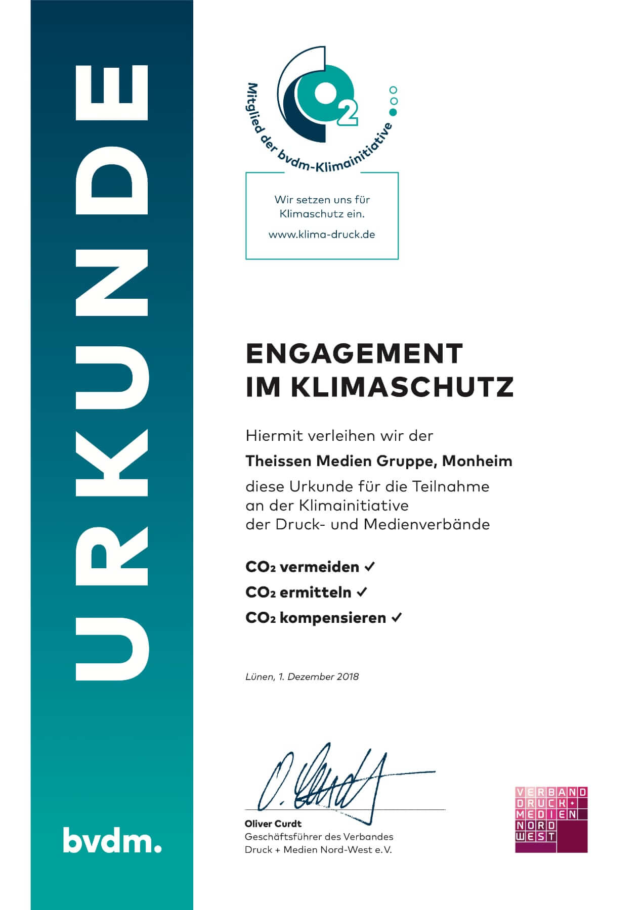 Theissen Medien Gruppe - bvdm-Zertifikat